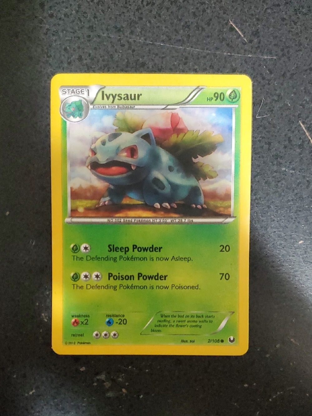 Pokemon Ivysaur Green Yellow Card